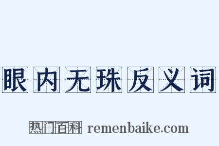 眼内无珠反义词是什么意思的图片